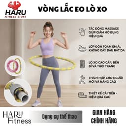 Vòng Lắc Eo Lò Xo HARU Bọc Vải Cao Cấp 1.5-2.5kg - Khóa Nhựa Nâng Cấp, Massage Êm Ái, Săn Chắc Vòng 2 6