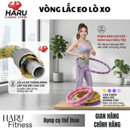 Vòng Lắc Eo Lò Xo HARU Bọc Vải Cao Cấp 1.5-2.5kg - Khóa Nhựa Nâng Cấp, Massage Êm Ái, Săn Chắc Vòng 2 2