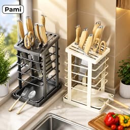 Giá Đựng Dao Kéo Đa Năng Thép Carbon Chống Gỉ Pami, Có Khay Hứng Nước Tiện Lợi Cao Cấp 1