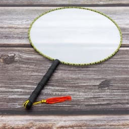 Quạt tròn trơn vải cán nhựa DIY vẽ trang trí cầm tay cổ trang 7