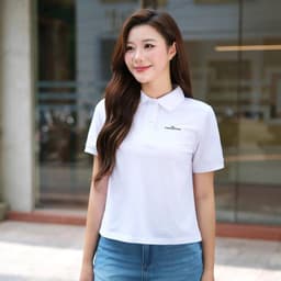 Áo polo cộc tay nữ GENVIET JEANS dáng ôm vừa chất liệu cotton BIG SIZE co giãn 4 chiều năng động 9219 8