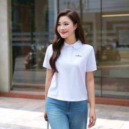 Áo polo cộc tay nữ GENVIET JEANS dáng ôm vừa chất liệu cotton BIG SIZE co giãn 4 chiều năng động 9219 6