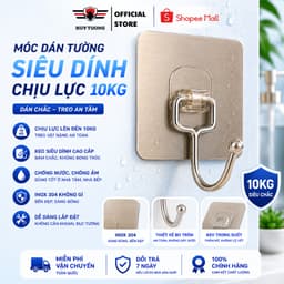 Combo 50 Móc Dán Tường Siêu Dính Inox 304 Chịu Lực Tốt, Không Cần Khoan Đục Chịu Lực 10kg 1