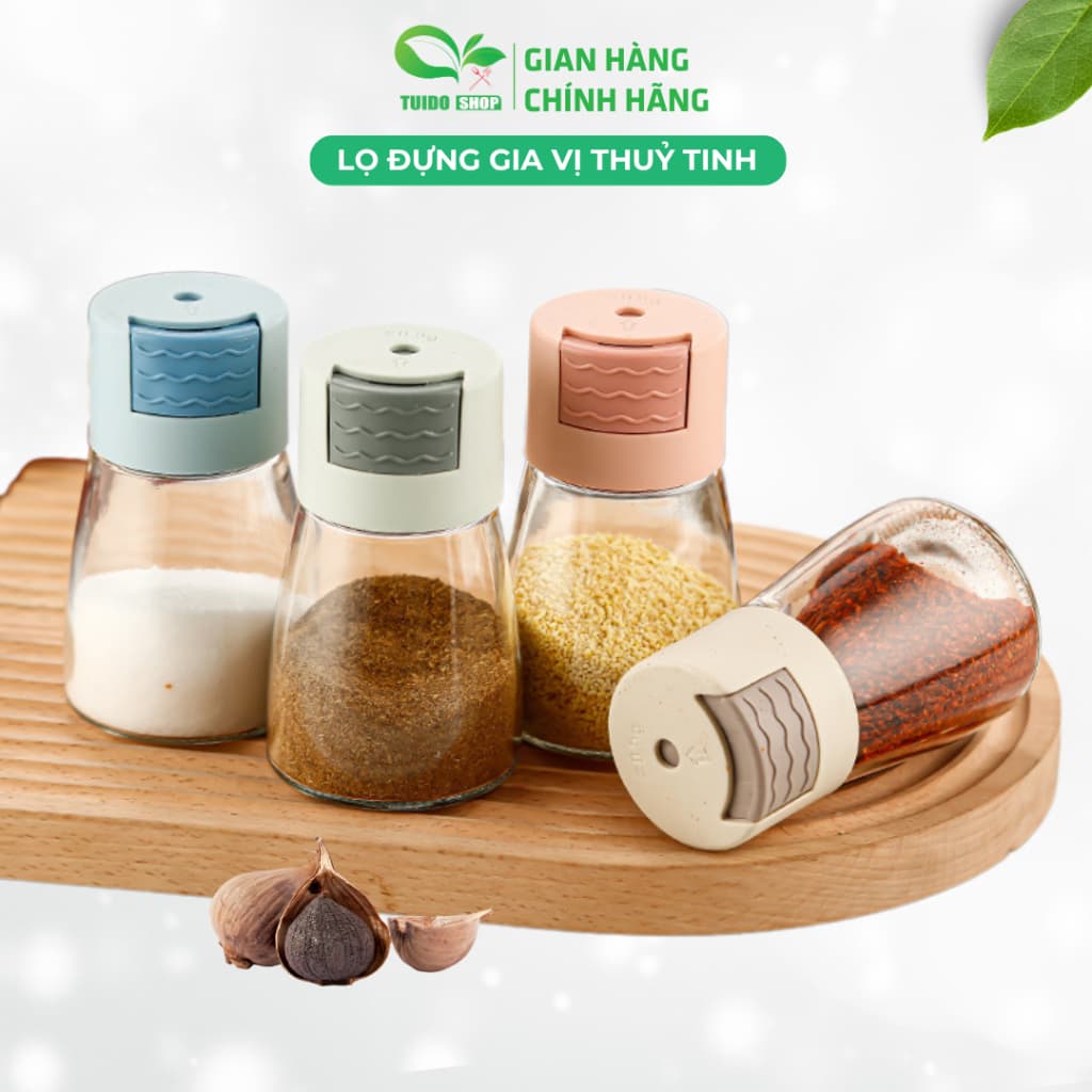 Lọ Đựng Gia Vị Thủy Tinh, Nút Bấm Thông Minh Giúp Điều Chỉnh Định Lượng Tiện Lợi - TUIDO SHOP