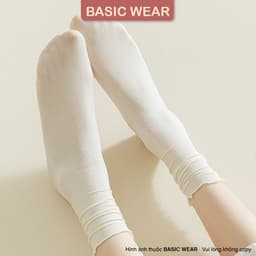 Tất Cổ Cao Viền Bèo Gân Tăm Mỏng Co Dãn Thoáng Khí Mềm Mại Vớ Basic Dễ Phối Tcc13 7