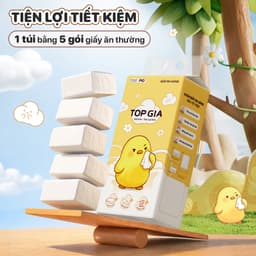 Khăn Giấy Pio TopGia 200 Lần Rút - Thùng 10 Bịch Siêu Dai Mềm Mịn, Tiết Kiệm Tối Đa! 4