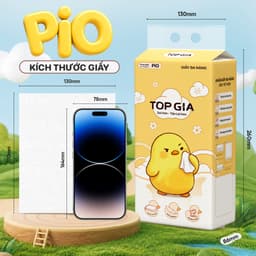 Khăn Giấy Pio TopGia 200 Lần Rút - Thùng 10 Bịch Siêu Dai Mềm Mịn, Tiết Kiệm Tối Đa! 5
