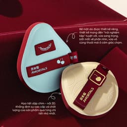 Sét 3 Bông Mút Trang Điểm Amortals Cherry Series – Bề Mặt Nhung Mịn, Đàn Hồi, Tán Nền Nhanh, Không Hút Kem, Kèm Hộp Hoa 4