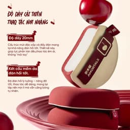 Sét 3 Bông Mút Trang Điểm Amortals Cherry Series – Bề Mặt Nhung Mịn, Đàn Hồi, Tán Nền Nhanh, Không Hút Kem, Kèm Hộp Hoa 3