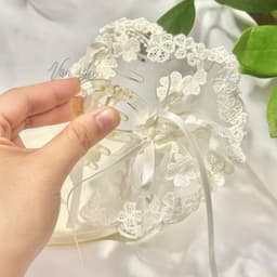 Kẹp tóc nơ ren hoa đuôi dài vintage – phong cách tiểu thư Hàn Quốc, sang chảnh, dễ phối đồ - Phụ kiện Vân Lee - MS033 7