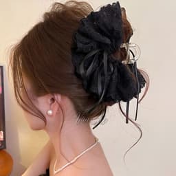 Kẹp tóc nơ ren hoa đuôi dài vintage – phong cách tiểu thư Hàn Quốc, sang chảnh, dễ phối đồ - Phụ kiện Vân Lee - MS033 2
