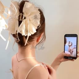 Kẹp tóc nơ ren hoa đuôi dài vintage – phong cách tiểu thư Hàn Quốc, sang chảnh, dễ phối đồ - Phụ kiện Vân Lee - MS033 1
