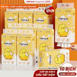 Thùng 10/8/5/4 Bịch Khăn Giấy Pio TopGia 200 Lần Rút Cao Cấp Chắc Chắn Siêu Dai Mềm Mịn 1