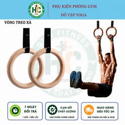 Bộ 2 Vòng Treo Gymnastic Rings Hỗ Trợ Tập Dip Với Xà Đơn, GYM Ring Ngoài Trời HC Sport (1 Đôi) 1
