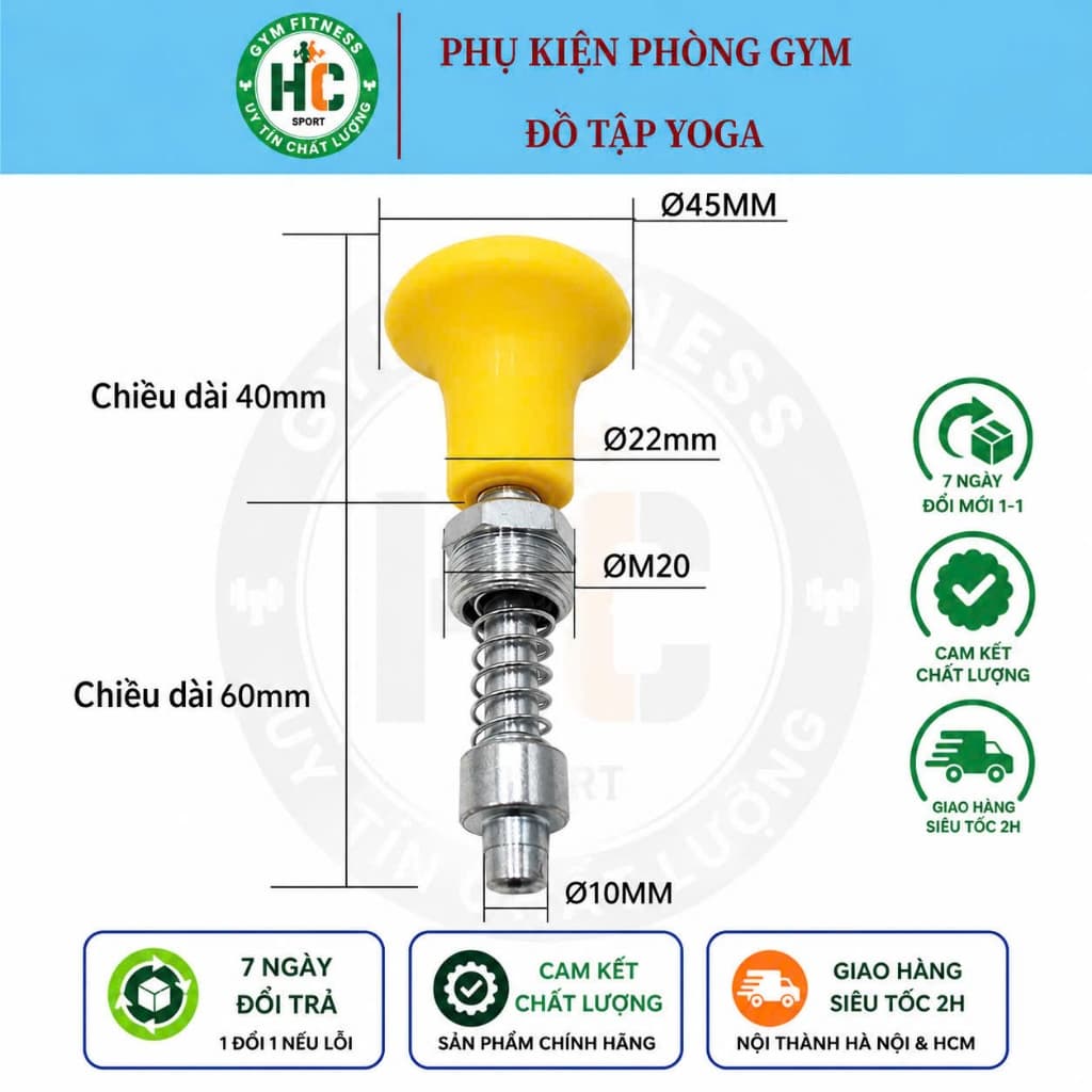 Chốt rút M20 (kèm áo) cho máy tập gym