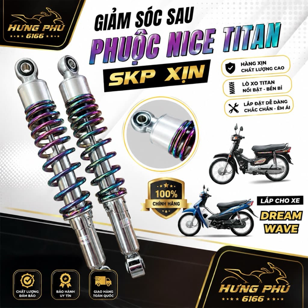 Giảm sóc nice titan skp xin (phuộc sau nice titan)