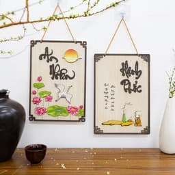 Bảng Gỗ Decor Chủ Đề Thư Pháp, Phật Giáo - Tranh Chữ Thư Pháp Decor Phòng Khách, Phòng Thờ 5