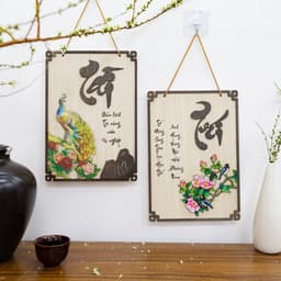 Bảng Gỗ Decor Chủ Đề Thư Pháp, Phật Giáo - Tranh Chữ Thư Pháp Decor Phòng Khách, Phòng Thờ 7