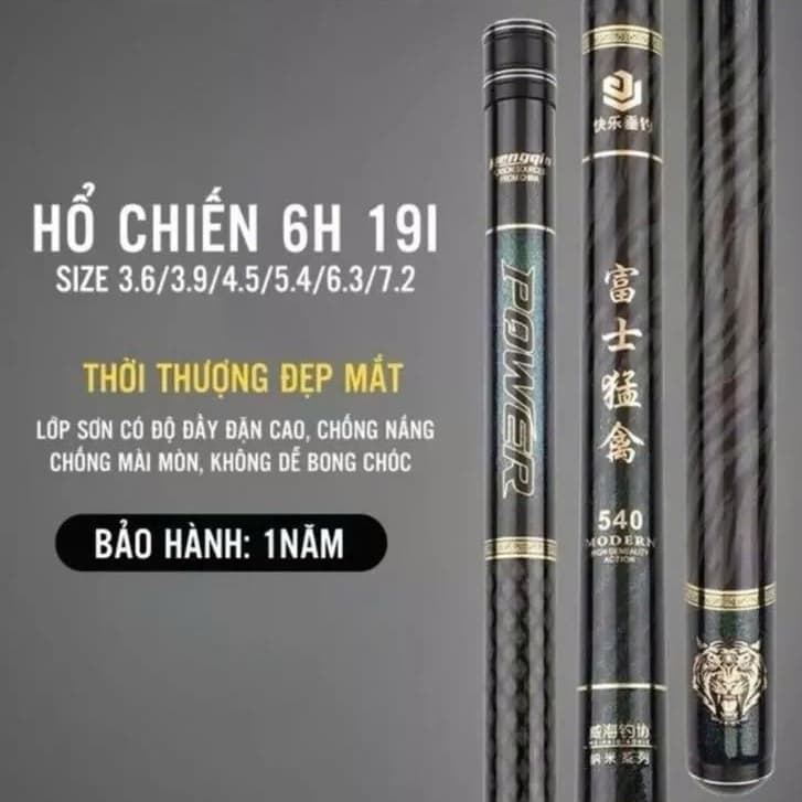 Cần Hổ Chiến [ Chính Hãng ] Cần Câu Đài TH1 (6H) - TH2 (6,5H) Tặng Kèm Ngọn Phụ Zin, Tải Tĩnh 2,5 kg
