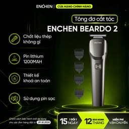 Tông đơ cắt tóc Enchen Beardo 2 tốc độ cao, lưỡi thép không gỉ, tặng 4 cử tạo kiểu - BH 12 tháng 1