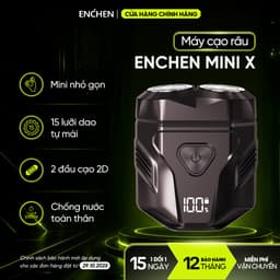 Máy cạo râu Enchen Mini X, 15 lưỡi dao tự mài, đầu cạo 3D chống nước toàn thân - BH 12 tháng 1