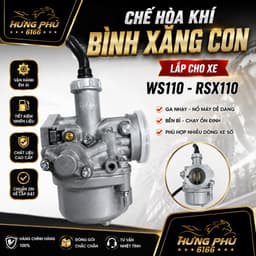 Chế  hoà khí bình xăng con ws110 indo (hộp vàng) 1