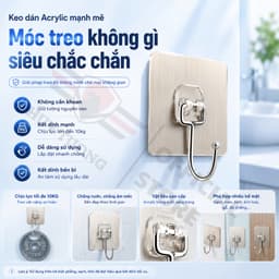 Combo 50 Móc Dán Tường Siêu Dính Inox 304 Chịu Lực Tốt, Không Cần Khoan Đục Chịu Lực 10kg 3