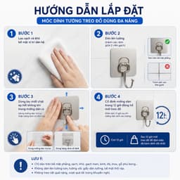 Combo 50 Móc Dán Tường Siêu Dính Inox 304 Chịu Lực Tốt, Không Cần Khoan Đục Chịu Lực 10kg 9