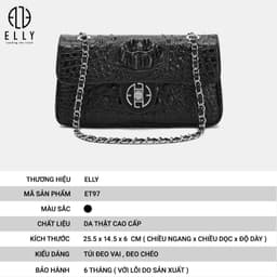 [Tặng hộp 20.10] Túi xách nữ ELLY ET97 túi đeo chéo đeo vai da thật cao cấp thời trang tiện dụng 3