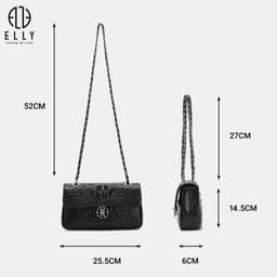[Tặng hộp 20.10] Túi xách nữ ELLY ET97 túi đeo chéo đeo vai da thật cao cấp thời trang tiện dụng 4