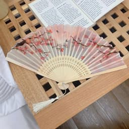 Quạt Xếp Cổ Trang Phong Cách Trung Hoa Nan Tre Vải Lụa - Thanh Lịch Sang Trọng Gấp Gọn Dễ Mang Theo 8