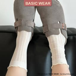 Tất Nữ Cổ Cao Ren Mỏng Thoáng Khí Viền Bèo Co Giãn Mềm Mại Tất Lưới Cổ Bèo Tiểu Thư TT88 3