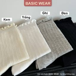 Tất Nữ Cổ Cao Ren Mỏng Thoáng Khí Viền Bèo Co Giãn Mềm Mại Tất Lưới Cổ Bèo Tiểu Thư TT88 9