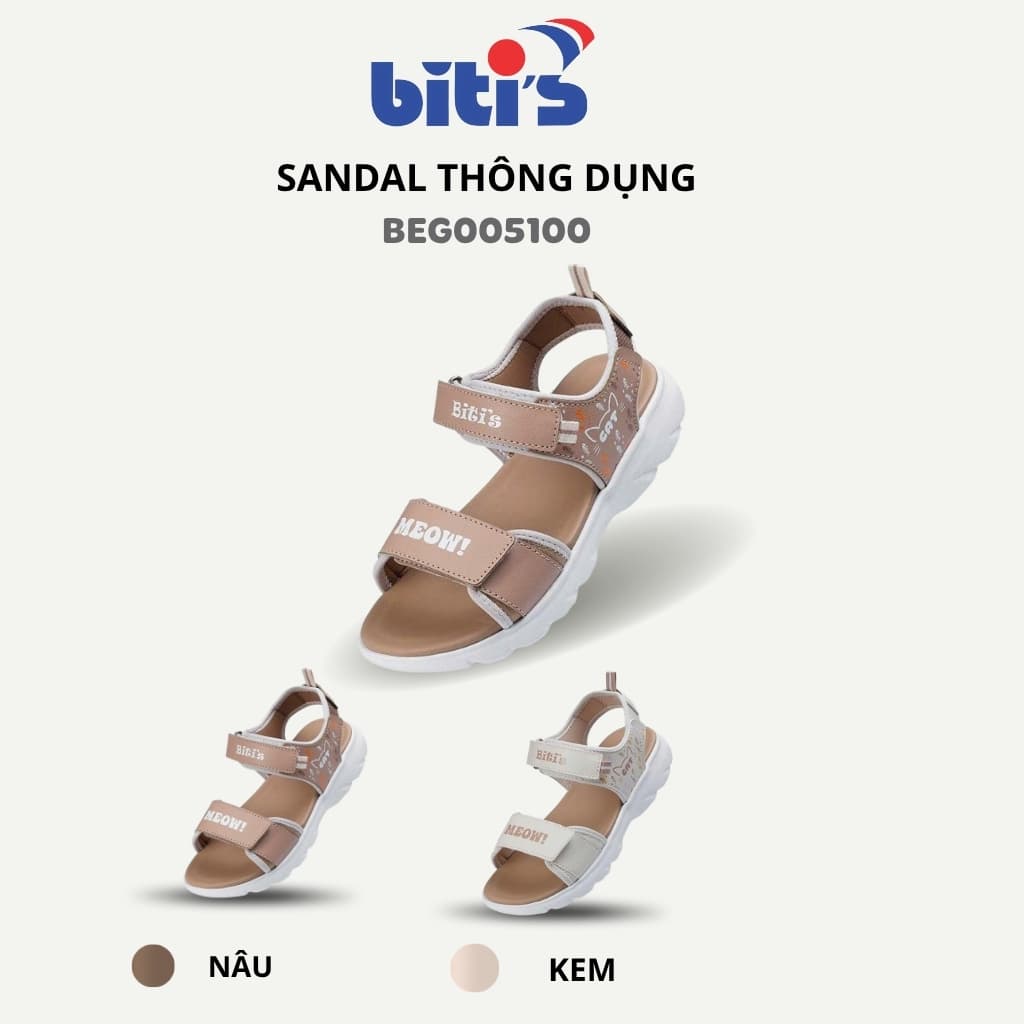 Sandals Biti's Bé Gái Màu Kem / Nâu BEG005100