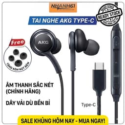 Tai Nghe Nhét Tai AKG Type C [Không Logo], Chống Ồn, Âm Hay, Nghe Gọi Đàm Thoại Tốt 2