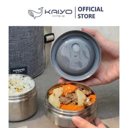 Hộp cơm giữ nhiệt Kaiyo dung tích 1.700ml màu ghi Đá [mã KVL-3277] 8
