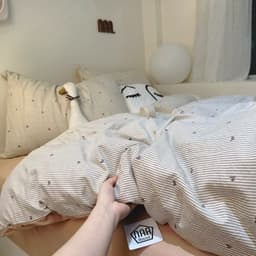 Set 3 món ga gối UBEDDING chất đũi xơ đậu nành nhẹ mềm mịn thoáng khí phong cách Vintage 4