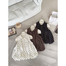 Áo chấm bi cổ bẻ buộc nơ dáng bí phồng hàng 2 lớp GIGI TOP 7