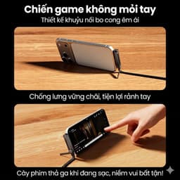[HOT 2026] Cáp Sạc Siêu Nhanh 2 In 1, Công Suất 240W, Type C to C, Xoay Gập 360 Độ Làm Giá Đỡ Điện Thoại Đa Năng 2