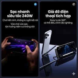 [HOT 2026] Cáp Sạc Siêu Nhanh 2 In 1, Công Suất 240W, Type C to C, Xoay Gập 360 Độ Làm Giá Đỡ Điện Thoại Đa Năng 3