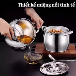 Âu Đựng Mỡ Inox Kèm Lưới Lọc Size 1L, Âu Lọc Dầu Mỡ, Bình Lọc Dầu, Vừa Đựng Dầu Vừa Nấu Ăn, Tiện Lợi 7
