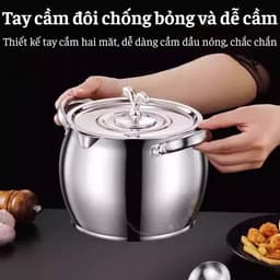 Âu Đựng Mỡ Inox Kèm Lưới Lọc Size 1L, Âu Lọc Dầu Mỡ, Bình Lọc Dầu, Vừa Đựng Dầu Vừa Nấu Ăn, Tiện Lợi 6