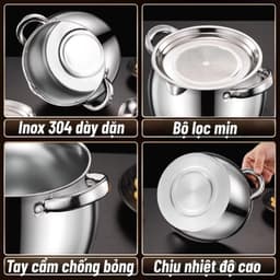 Âu Đựng Mỡ Inox Kèm Lưới Lọc Size 1L, Âu Lọc Dầu Mỡ, Bình Lọc Dầu, Vừa Đựng Dầu Vừa Nấu Ăn, Tiện Lợi 4