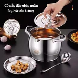 Âu Đựng Mỡ Inox Kèm Lưới Lọc Size 1L, Âu Lọc Dầu Mỡ, Bình Lọc Dầu, Vừa Đựng Dầu Vừa Nấu Ăn, Tiện Lợi 2