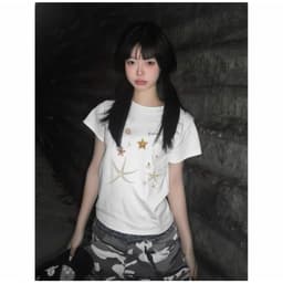 Áo babytee croptop nữ ngắn tay,áo thun forrm fit in hình ngôi sao chất cotton thoáng mát cực tôn dáng phong cách Hàn 4