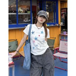 Áo babytee croptop nữ ngắn tay,áo thun forrm fit in hình ngôi sao chất cotton thoáng mát cực tôn dáng phong cách Hàn 8