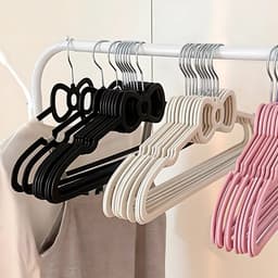 Combo Móc Treo Quần Áo Hình Nơ Kitty, Có Rãnh Chống Trượt, Mắc Váy 2 Dây Chất Nhựa PP Dẻo Dai 2
