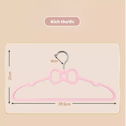 Combo Móc Treo Quần Áo Hình Nơ Kitty, Có Rãnh Chống Trượt, Mắc Váy 2 Dây Chất Nhựa PP Dẻo Dai 9