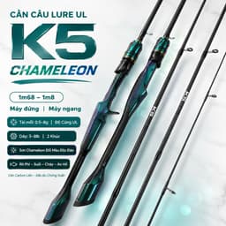 Cần Câu Lure UL K5 Chameleon 1m68–1m8 Carbon 2 Khúc – Máy Đứng & Máy Ngang – Tải Mồi 0.5–8g 1
