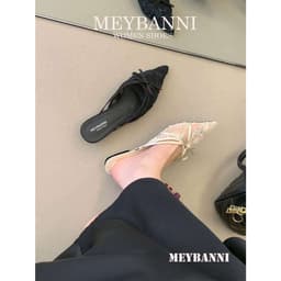 Giày Sục Mũi Nhọn MEYBANNI Phối Nơ Lưới Ren Siêu Xinh - A105 6